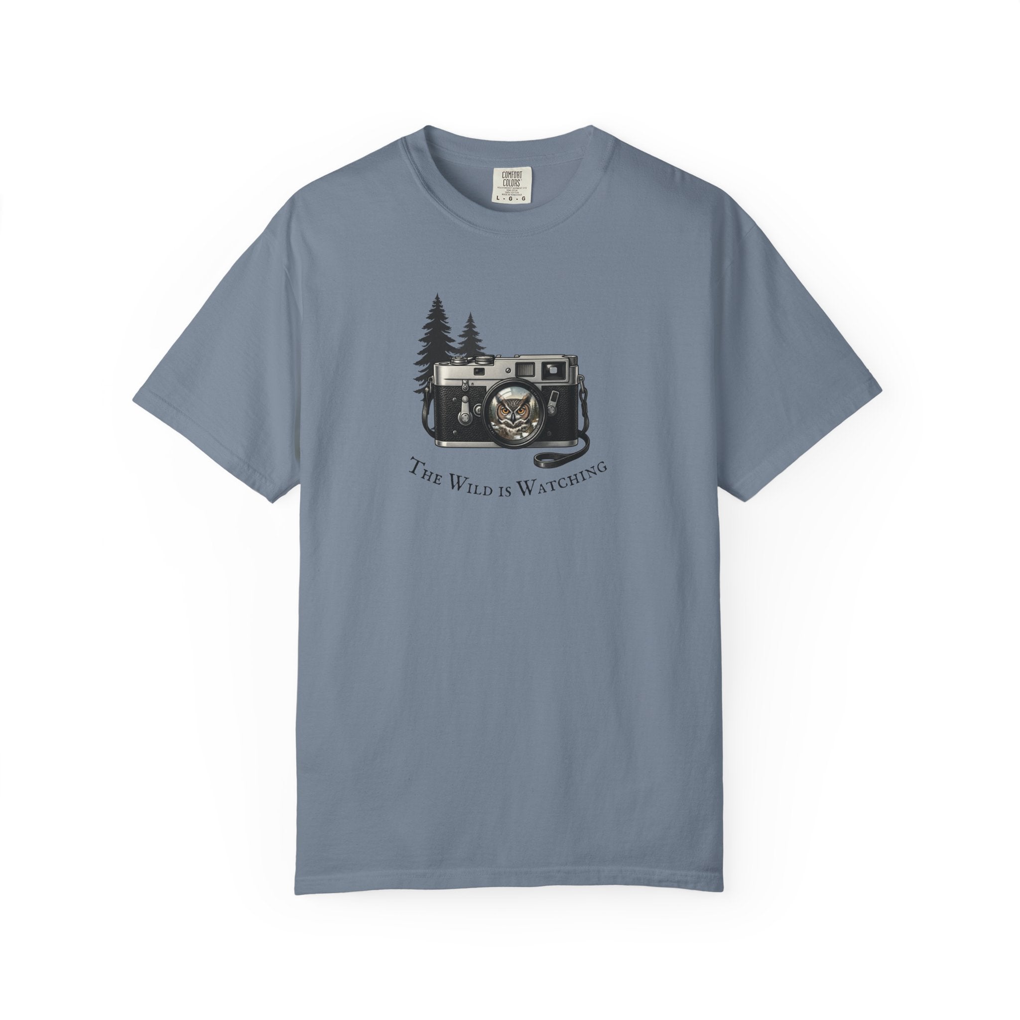 Owl, The Wild is Watching Camera T-Shirt