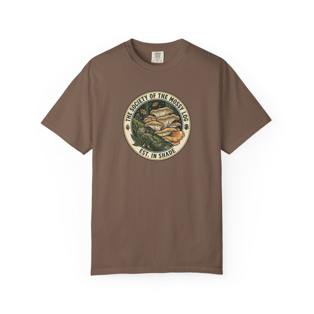 Society of the Mossy Log Mushroom Badge T-Shirt