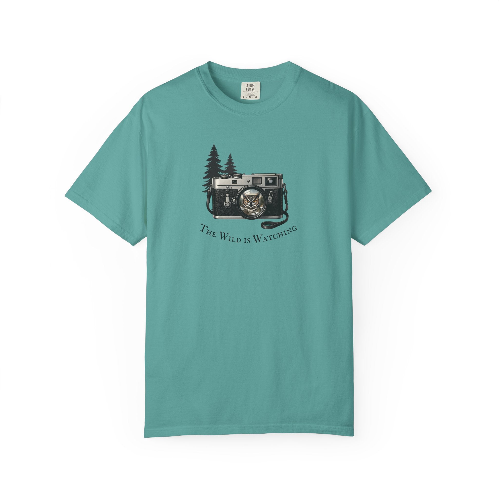 Owl, The Wild is Watching Camera T-Shirt