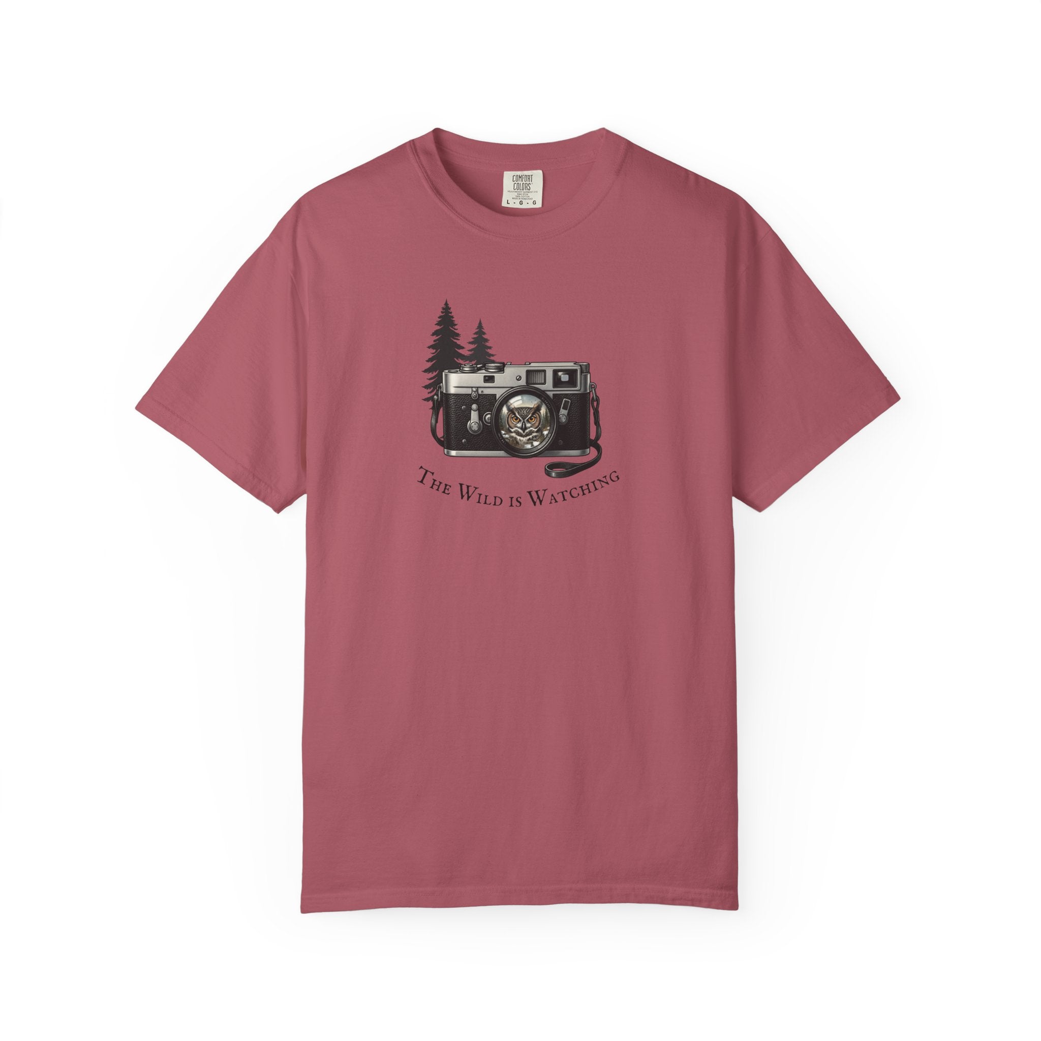 Owl, The Wild is Watching Camera T-Shirt