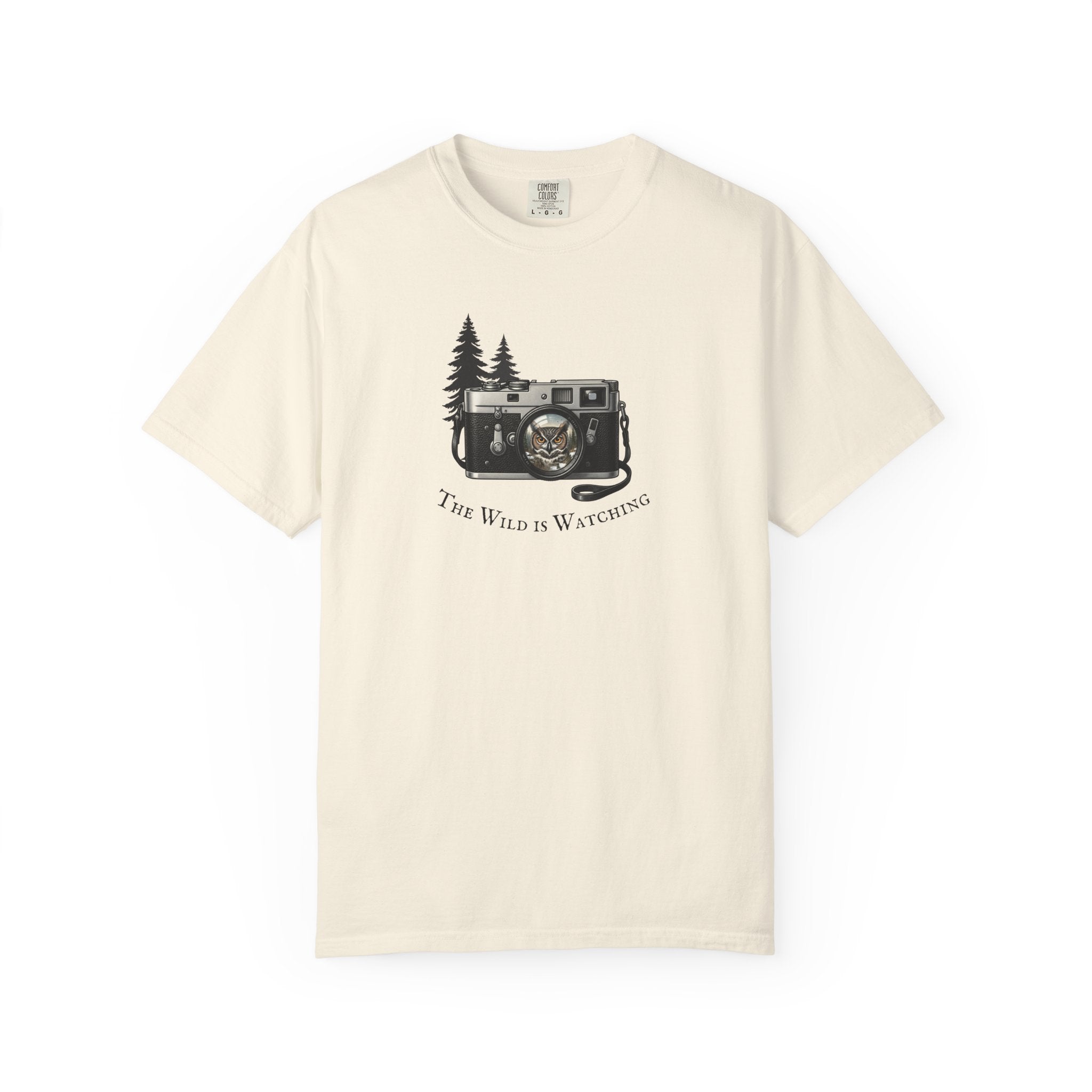 Owl, The Wild is Watching Camera T-Shirt