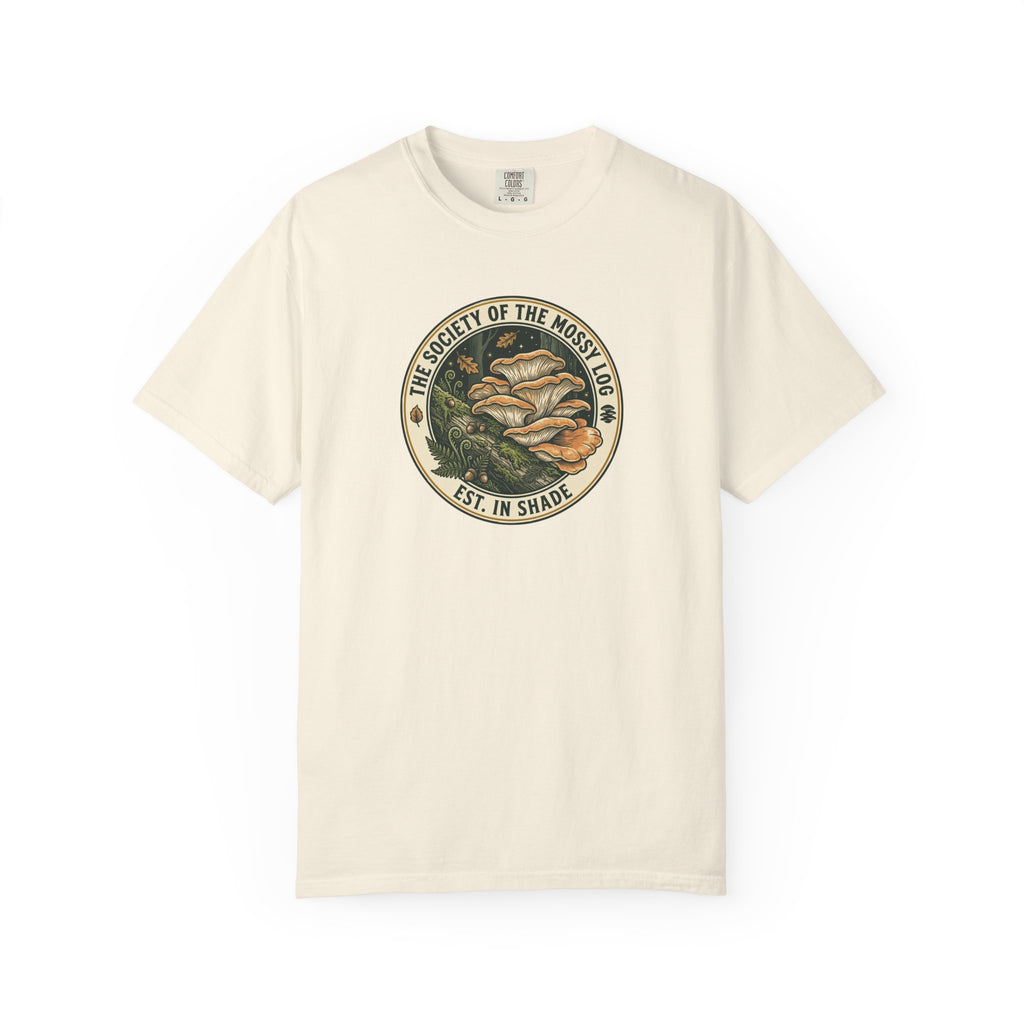 Society of the Mossy Log Mushroom Badge T-Shirt