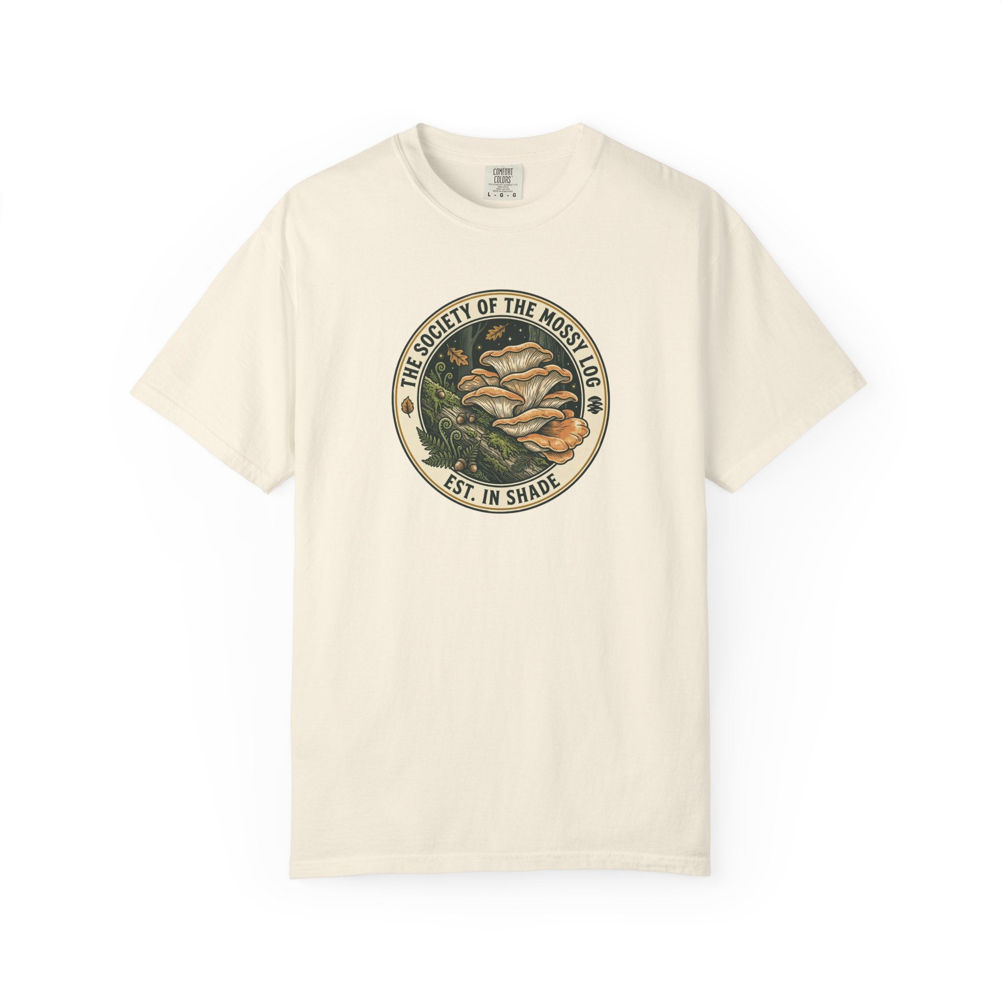 Society of the Mossy Log Mushroom Badge T-Shirt