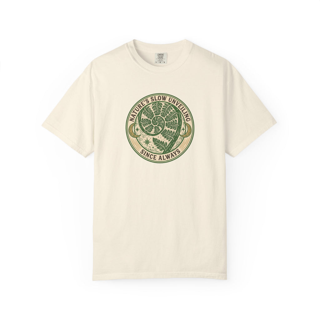 Nature's Slow Unveiling Fern Badge T-Shirt