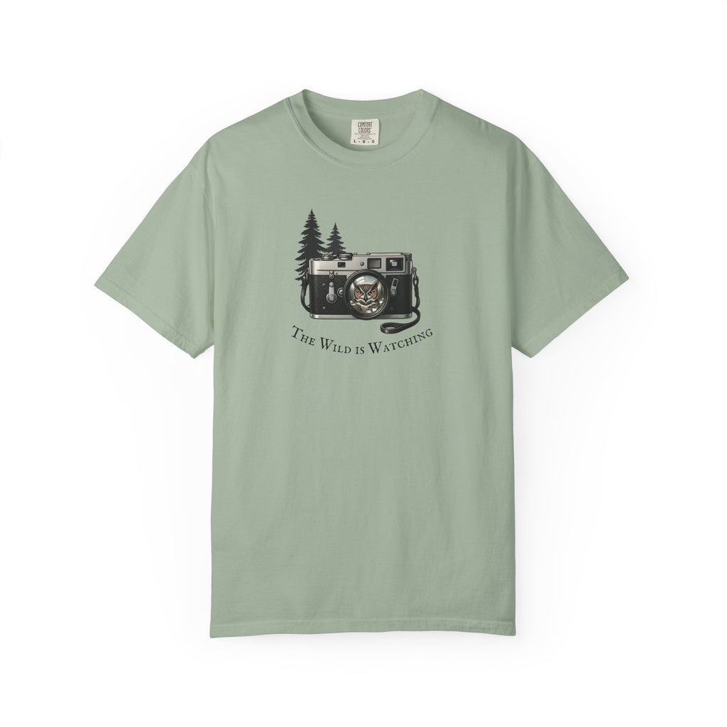 Owl, The Wild is Watching Camera T-Shirt