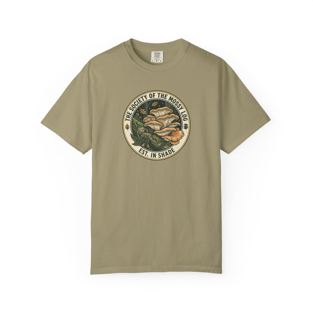 Society of the Mossy Log Mushroom Badge T-Shirt