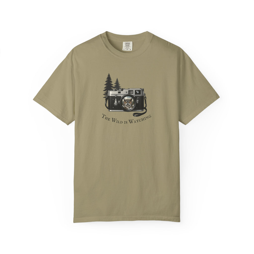 Owl, The Wild is Watching Camera T-Shirt