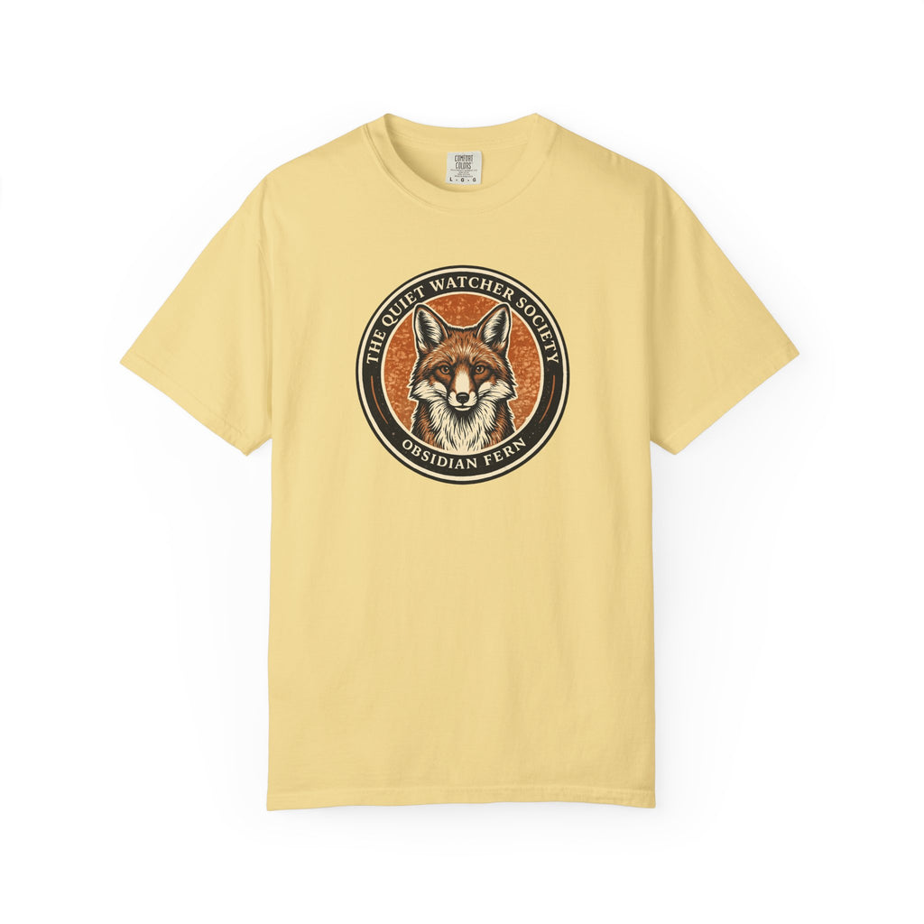 Quiet Watcher Society Fox Badge T-Shirt