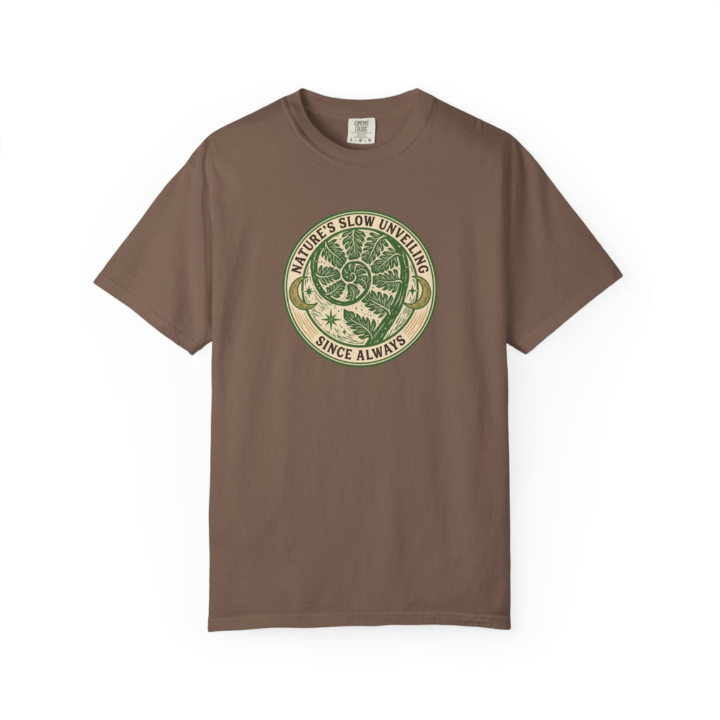 Nature's Slow Unveiling Fern Badge T-Shirt