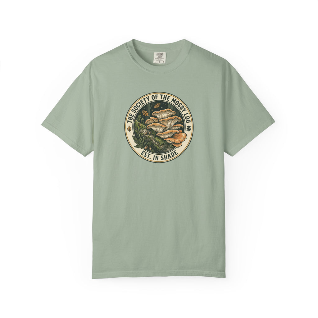 Society of the Mossy Log Mushroom Badge T-Shirt