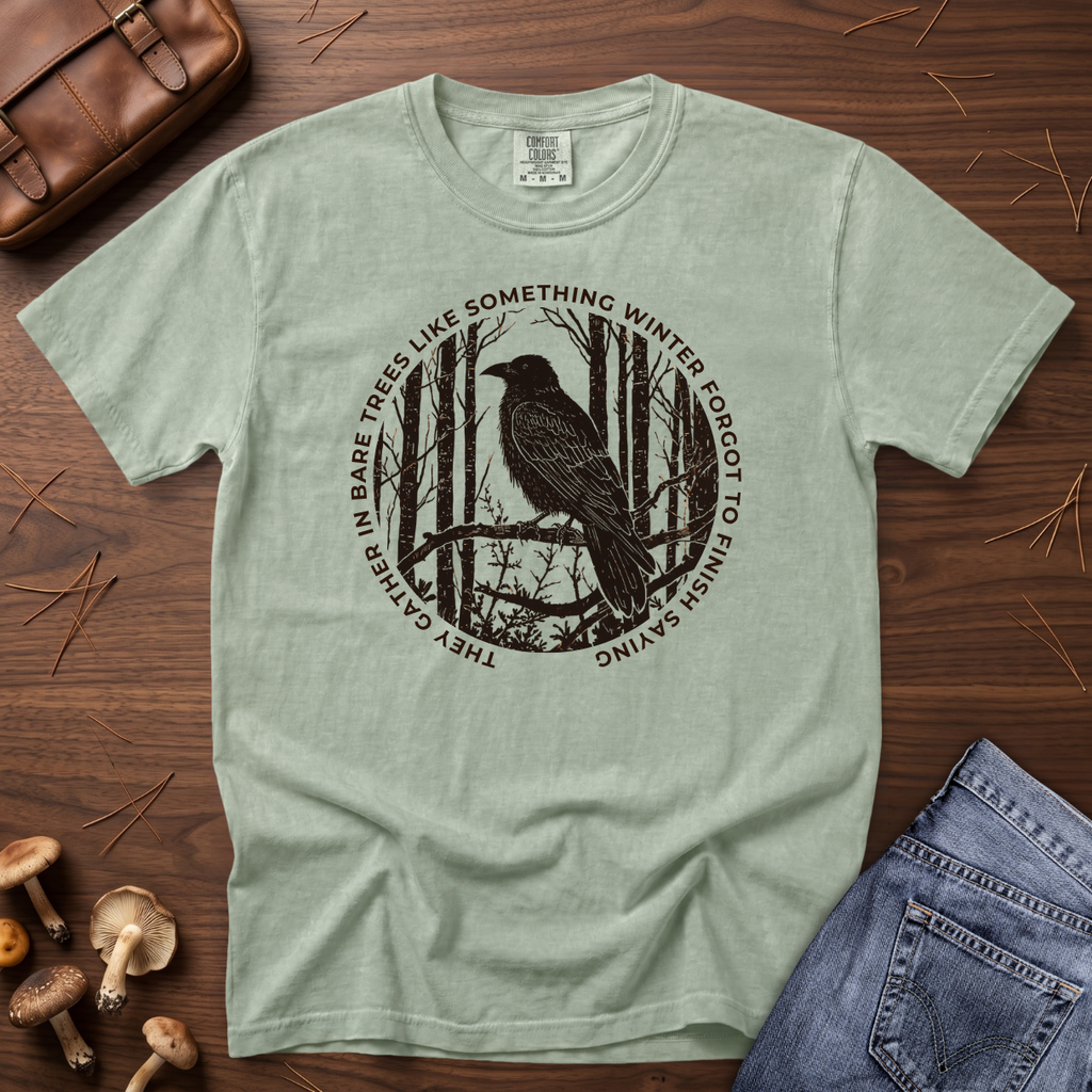 They Gather in Bare Trees Crow T-Shirt