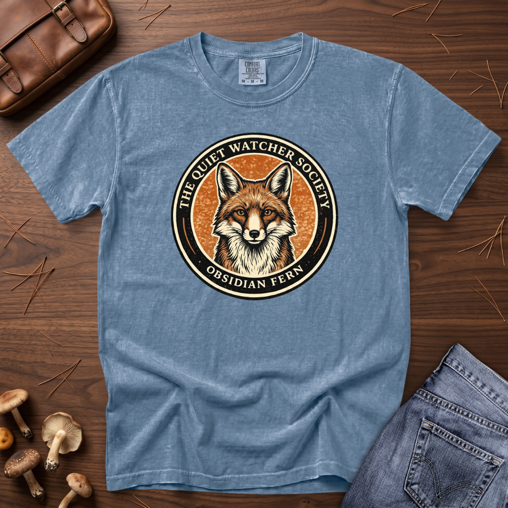 Quiet Watcher Society Fox Badge T-Shirt