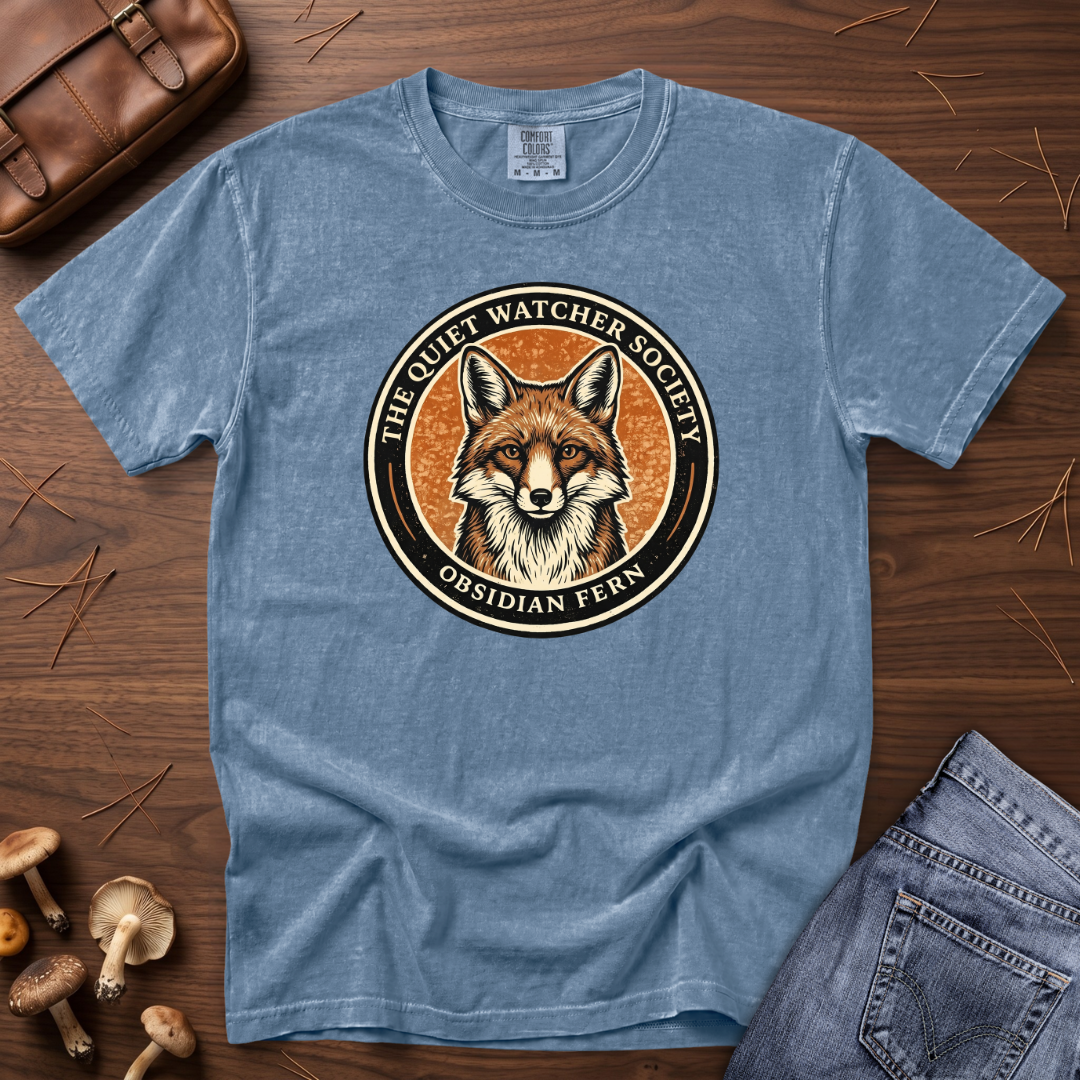 Quiet Watcher Society Fox Badge T-Shirt