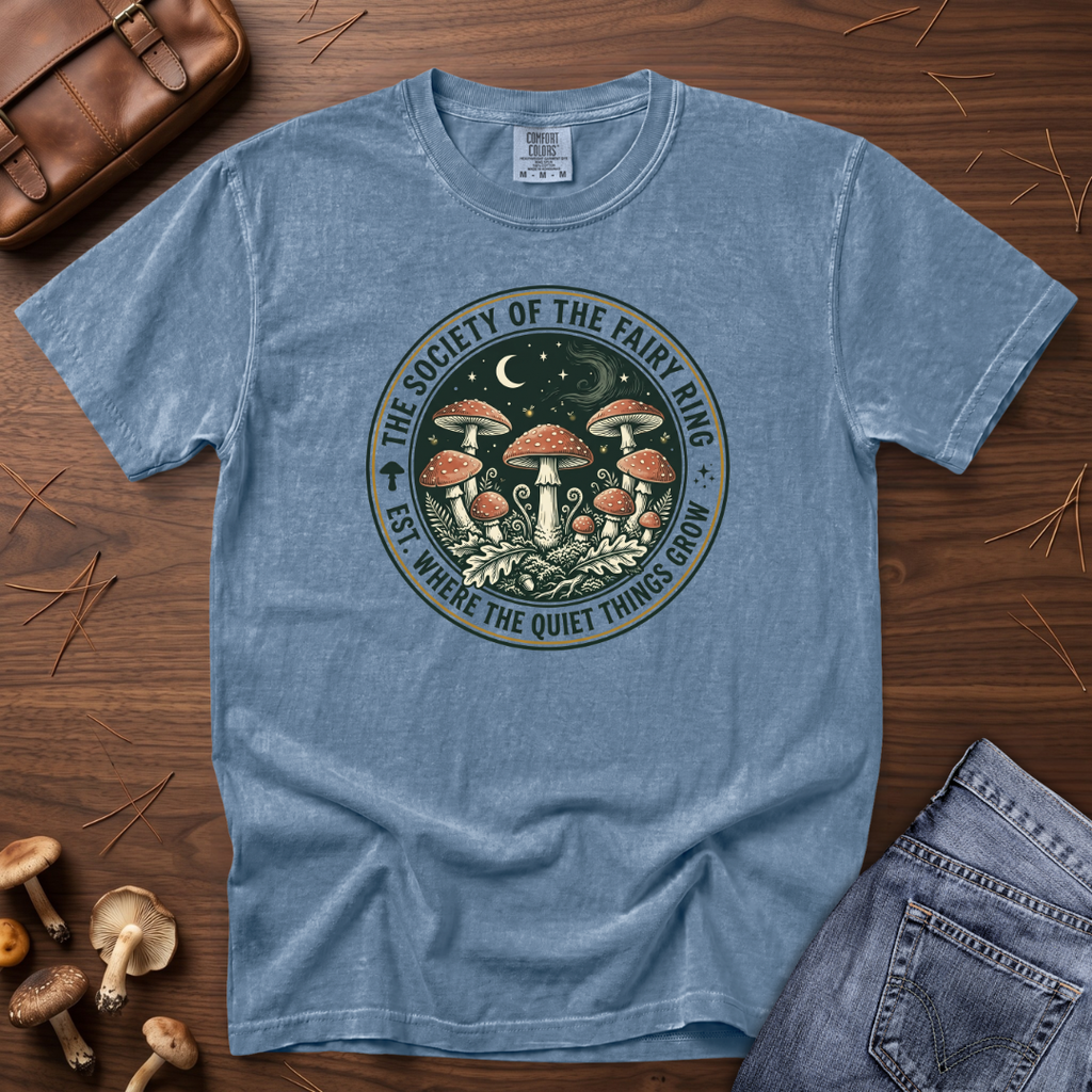 Society of the Fairy Ring Mushroom Badge T-Shirt