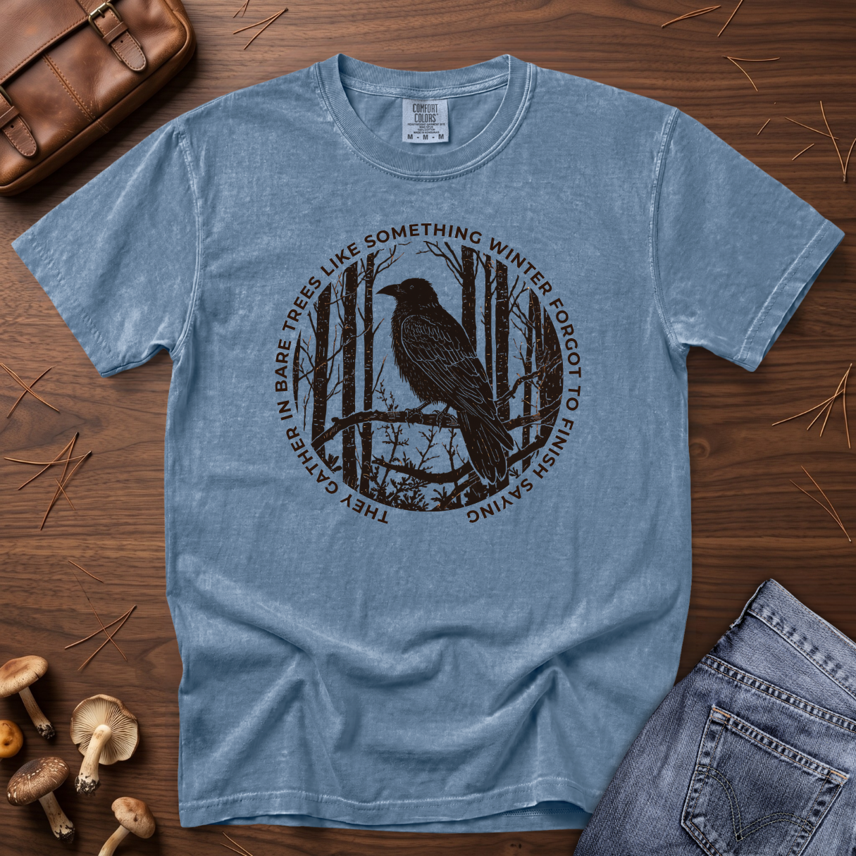 They Gather in Bare Trees Crow T-Shirt