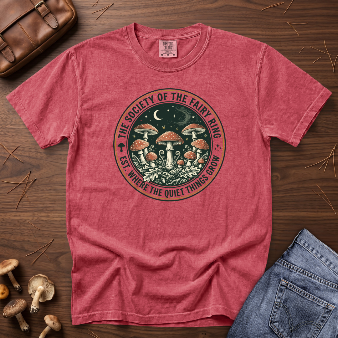 Society of the Fairy Ring Mushroom Badge T-Shirt