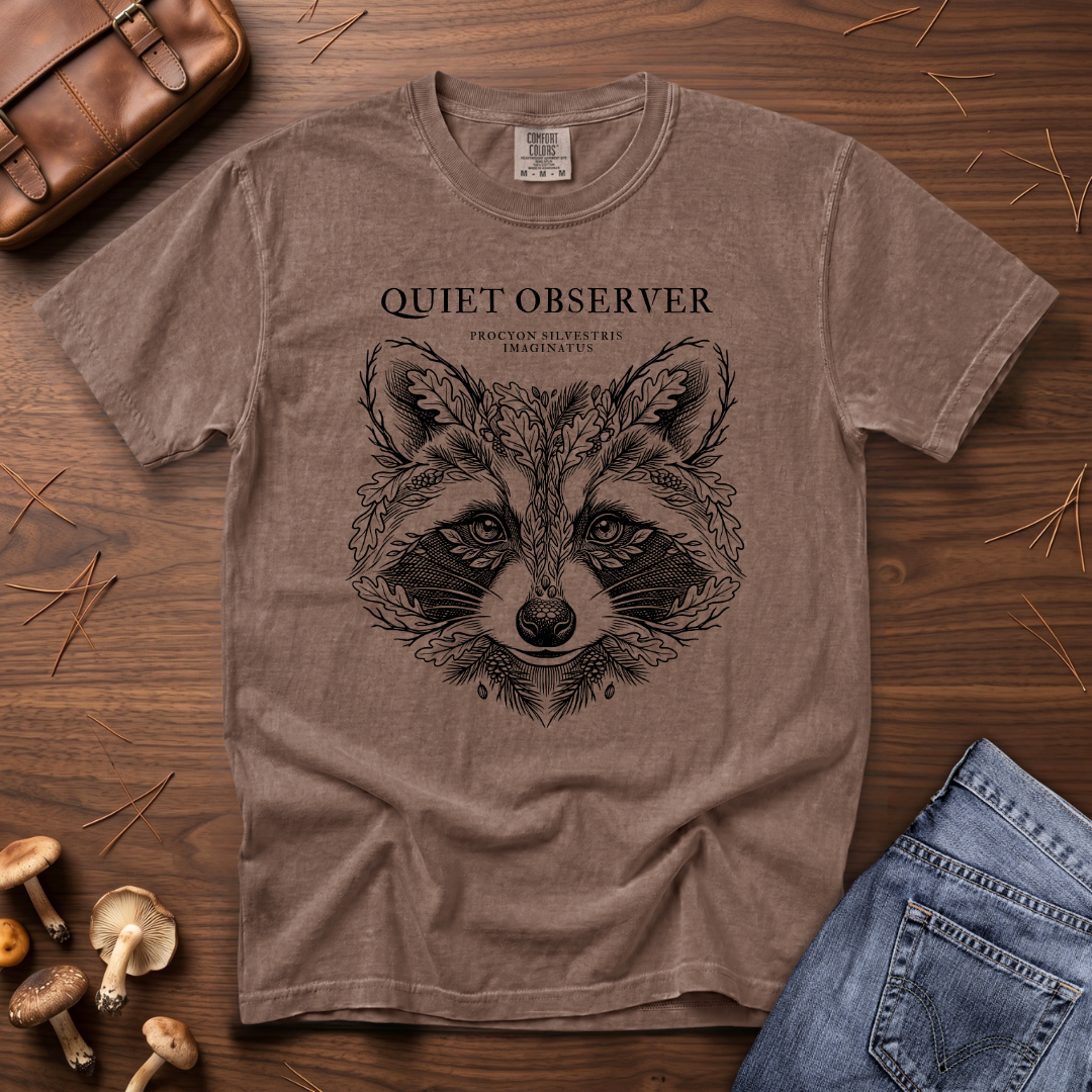 Quiet Observer Racoon T-Shirt