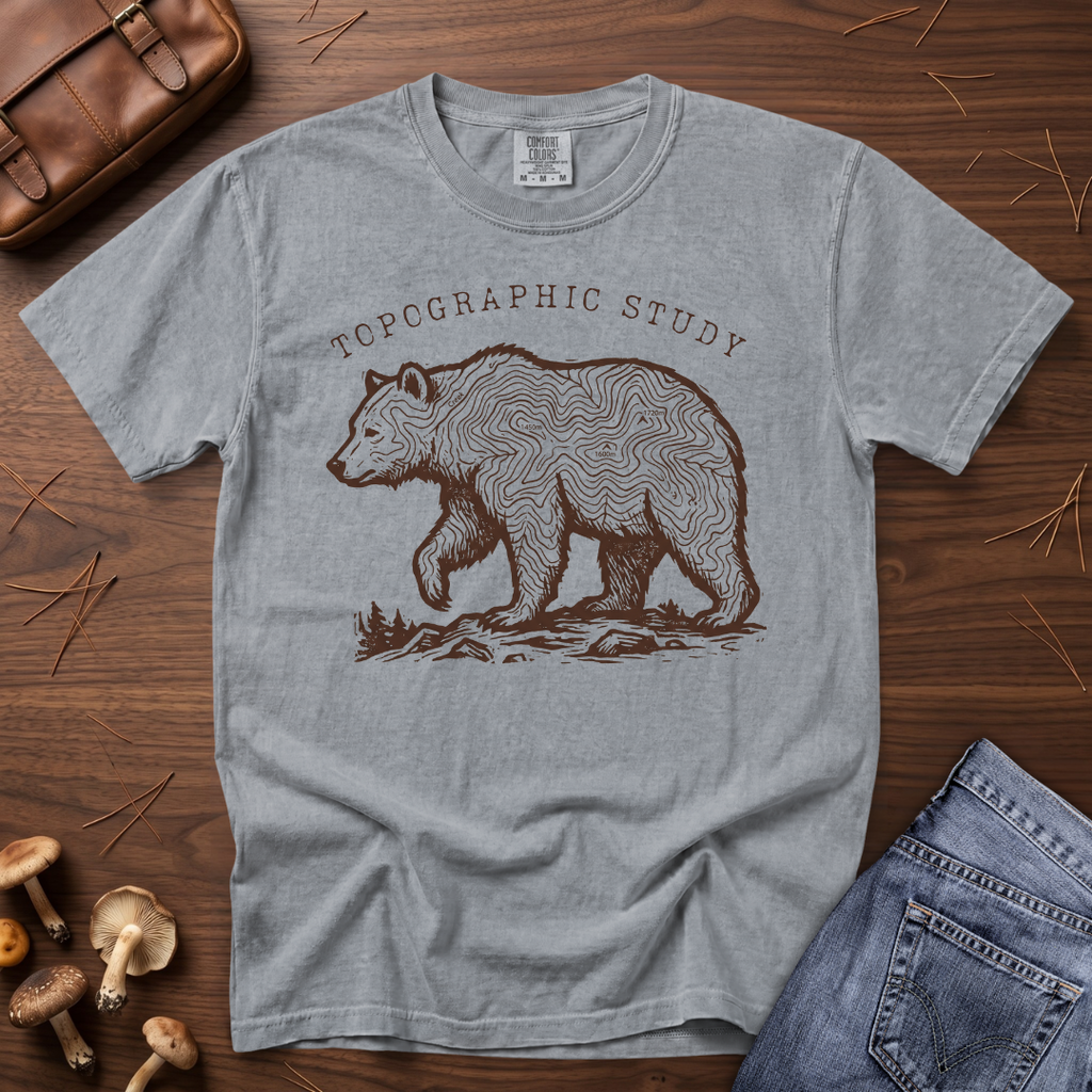 Topographic Bear Study T-Shirt