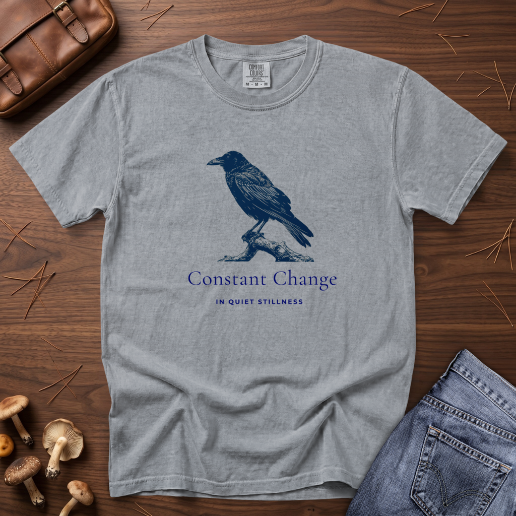 Constant Change in Quiet Stillness Crow T-Shirt