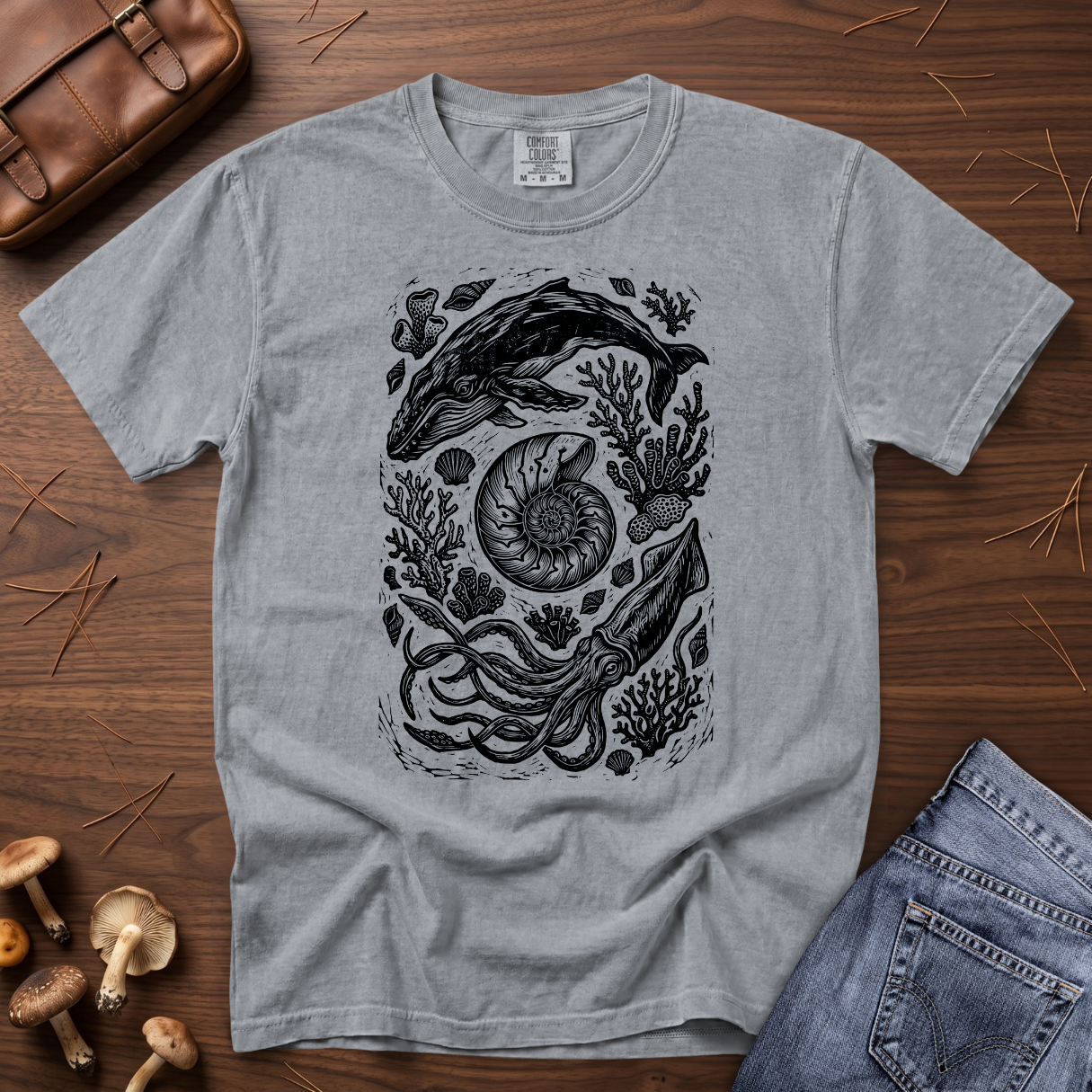 Giant Squid and Whale T-Shirt