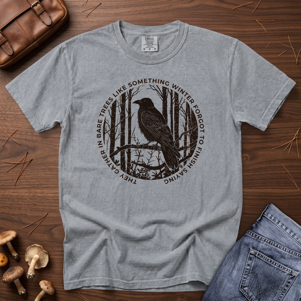 They Gather in Bare Trees Crow T-Shirt