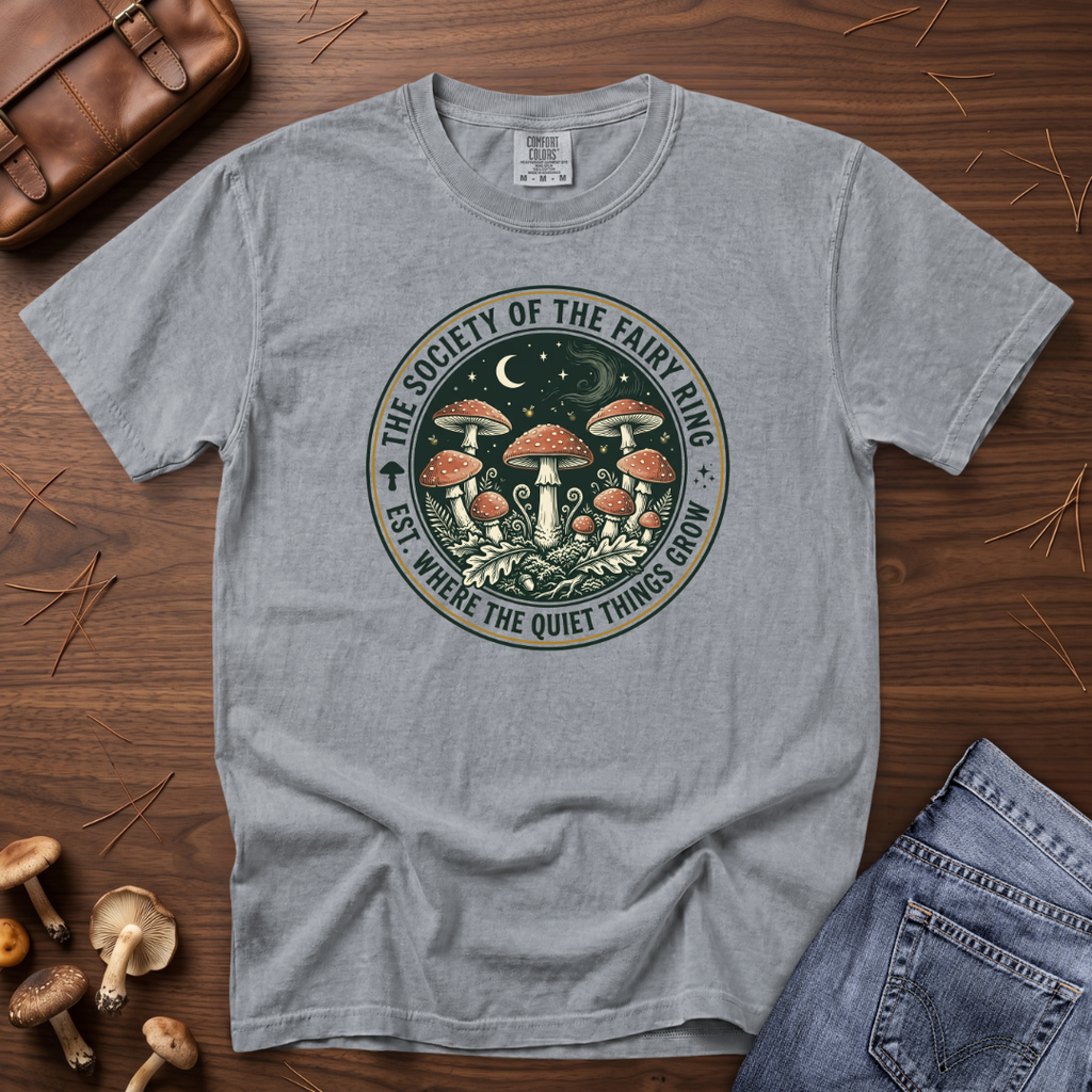 Society of the Fairy Ring Mushroom Badge T-Shirt