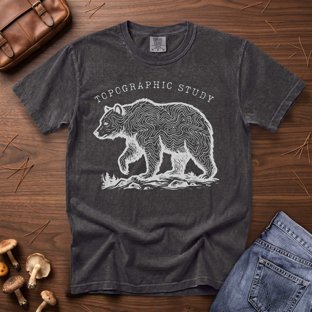 Topographic Bear Study T-Shirt
