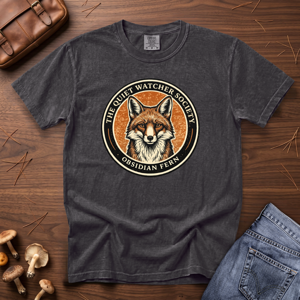 Quiet Watcher Society Fox Badge T-Shirt