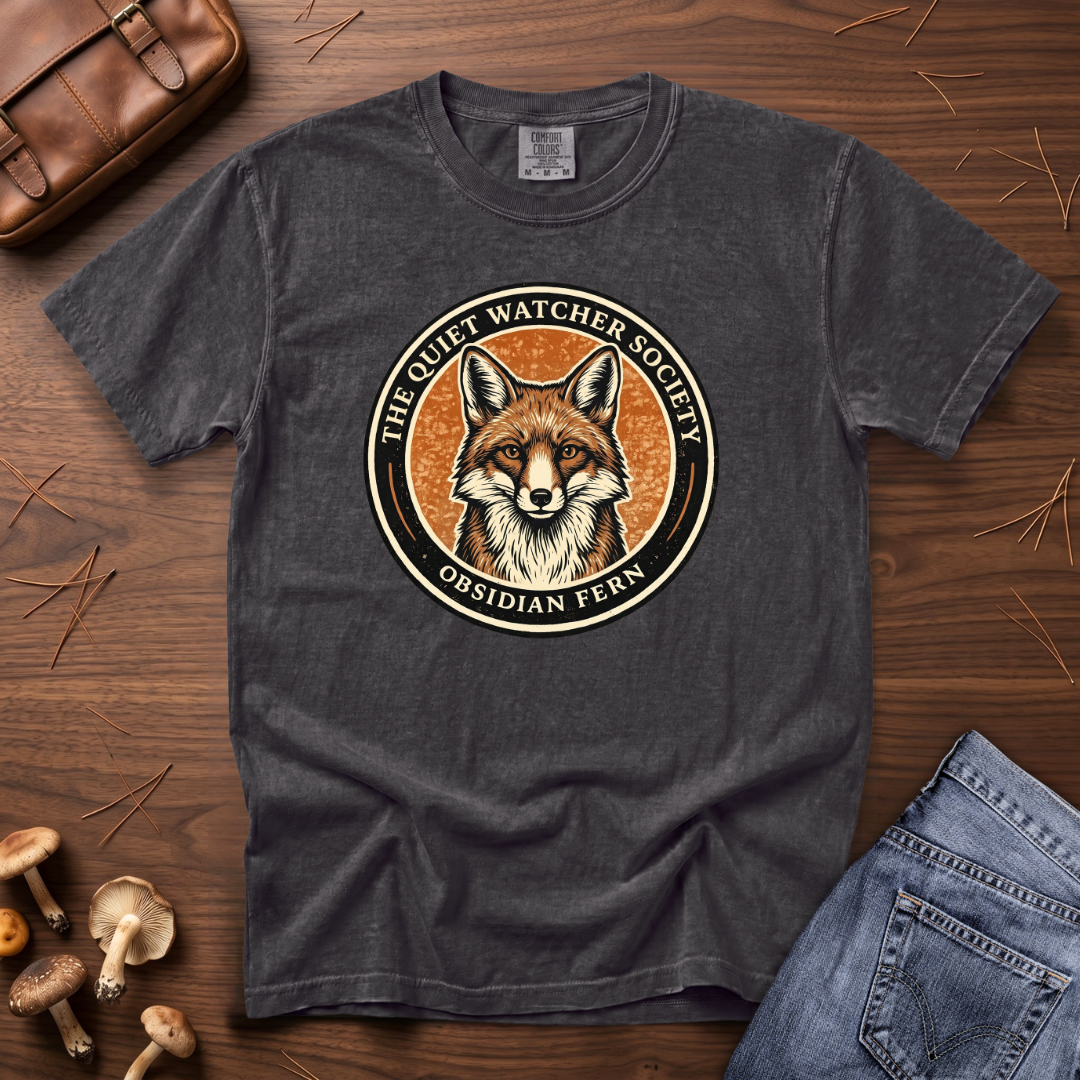 Quiet Watcher Society Fox Badge T-Shirt