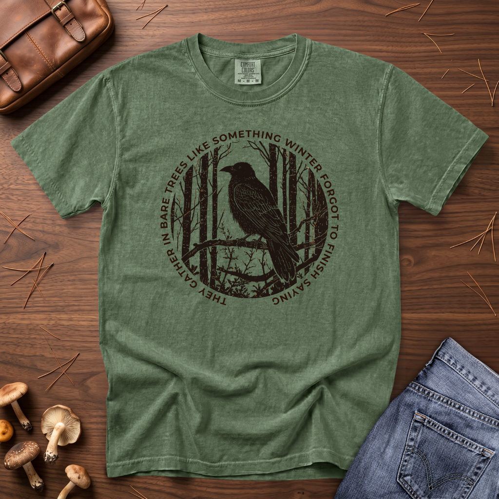 They Gather in Bare Trees Crow T-Shirt