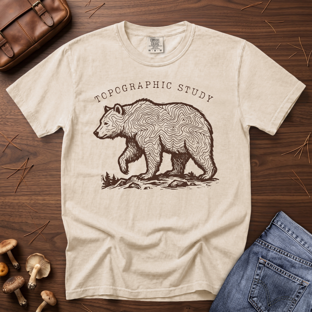Topographic Bear Study T-Shirt
