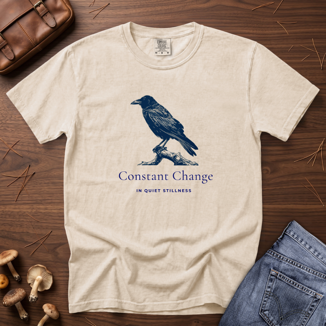 Constant Change in Quiet Stillness Crow T-Shirt