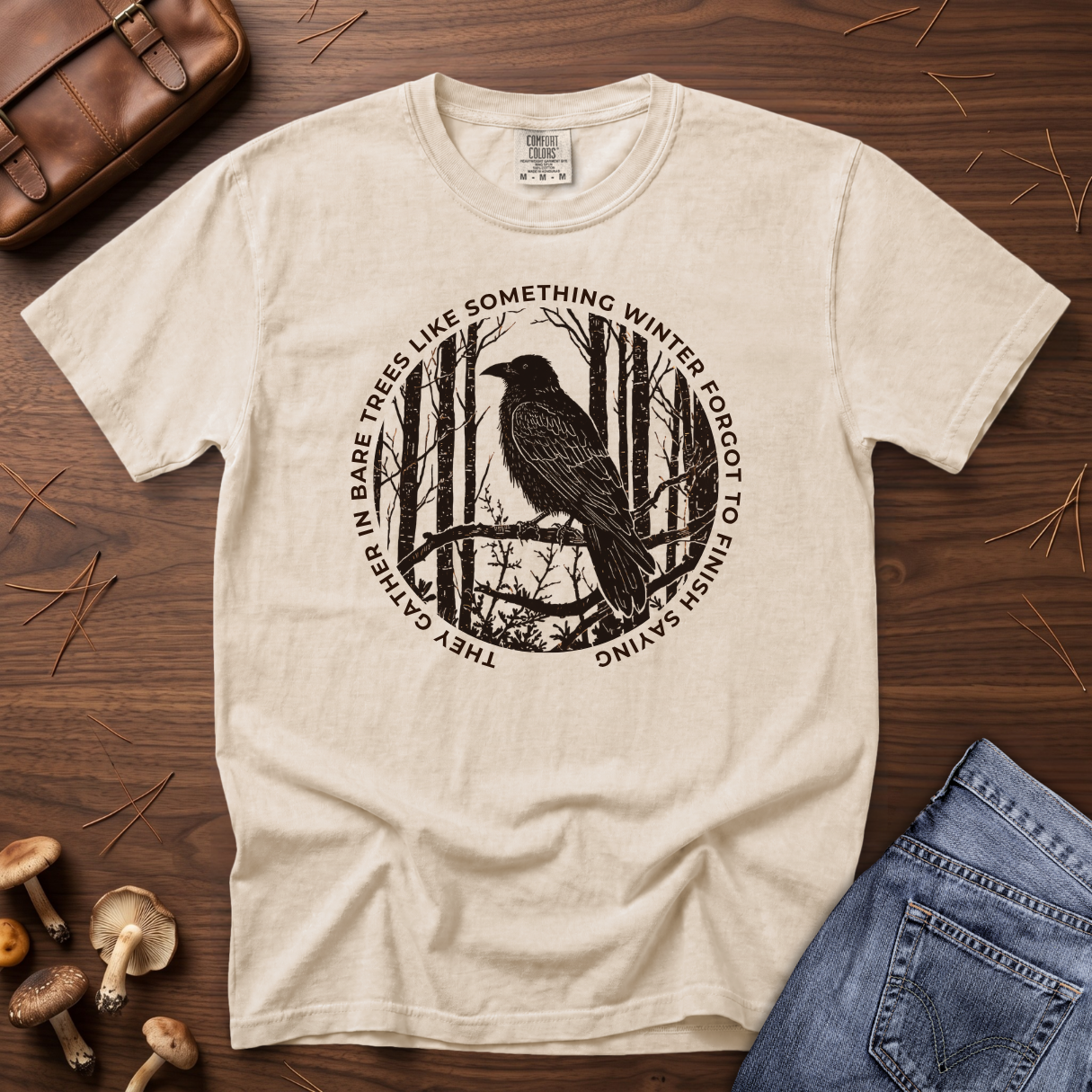 They Gather in Bare Trees Crow T-Shirt