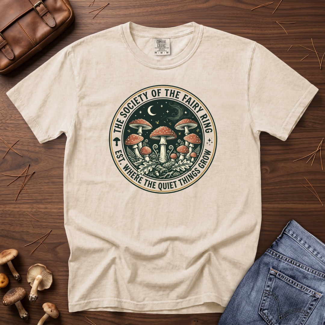 Society of the Fairy Ring Mushroom Badge T-Shirt