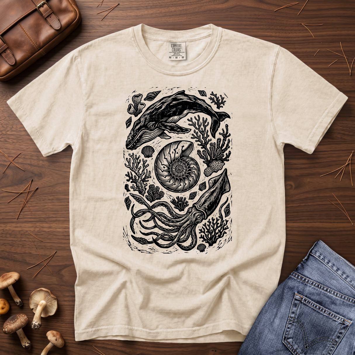 Giant Squid and Whale T-Shirt