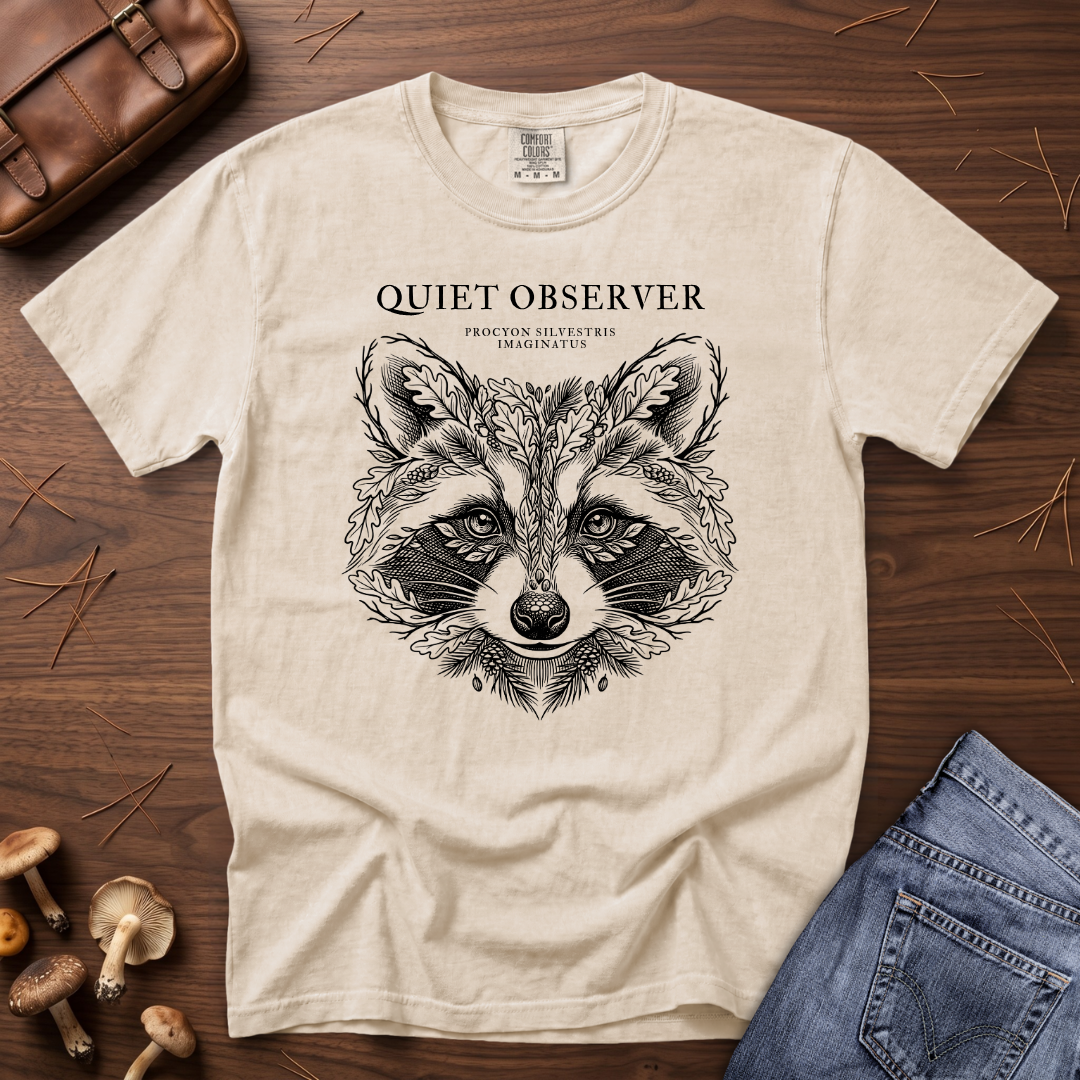 Quiet Observer Racoon T-Shirt
