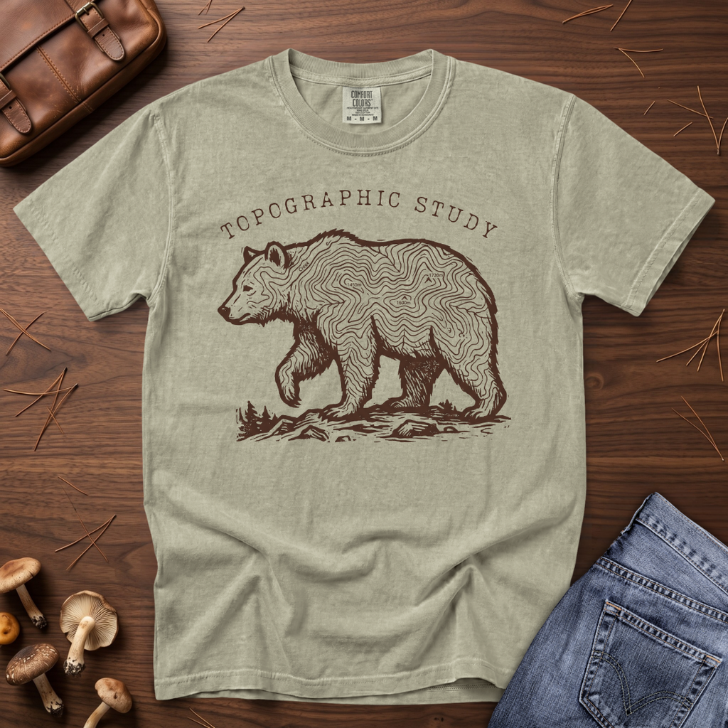 Topographic Bear Study T-Shirt