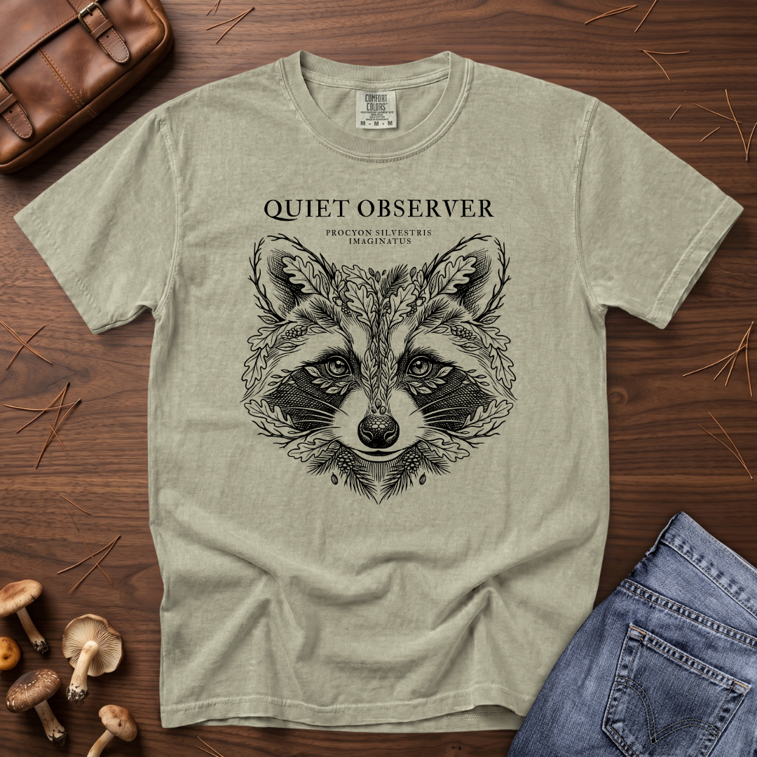 Quiet Observer Racoon T-Shirt