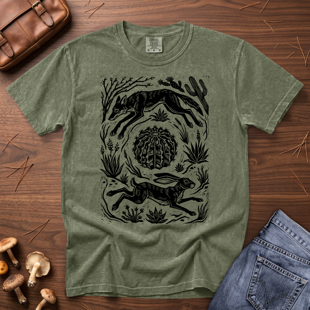 Coyote and Jackrabbit Desert T-Shirt