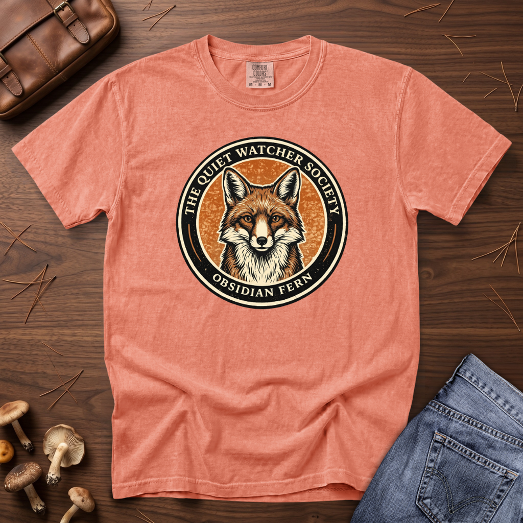 Quiet Watcher Society Fox Badge T-Shirt