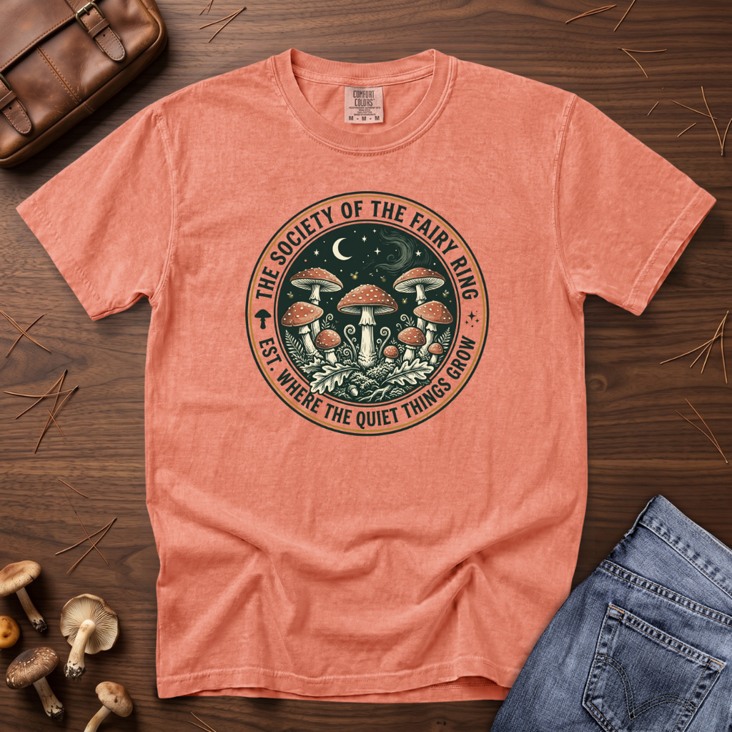 Society of the Fairy Ring Mushroom Badge T-Shirt