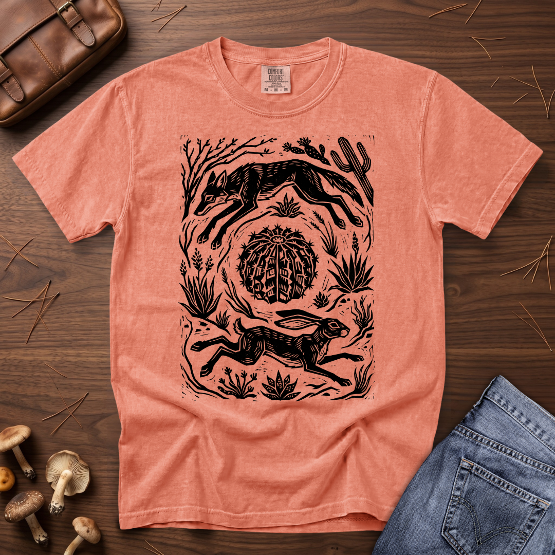 Coyote and Jackrabbit Desert T-Shirt
