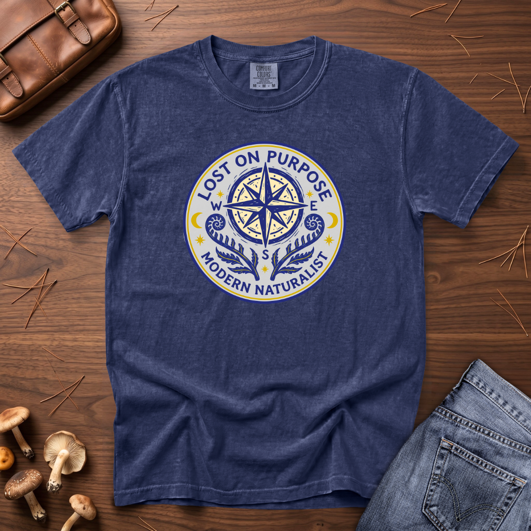 Lost on Purpose Blue Badge T-Shirt
