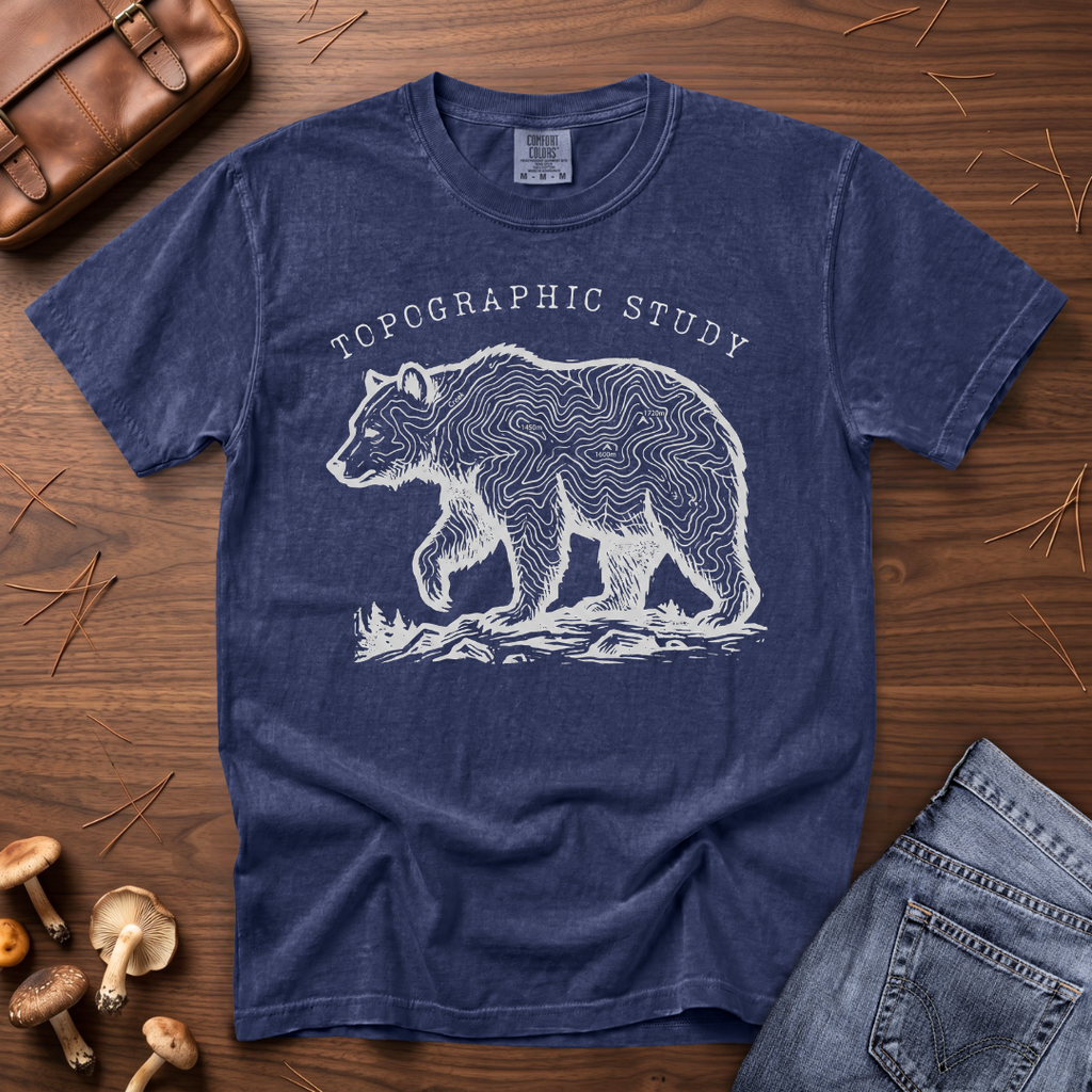 Topographic Bear Study T-Shirt