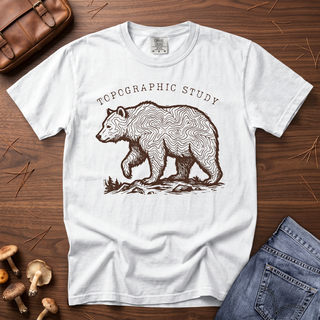 Topographic Bear Study T-Shirt