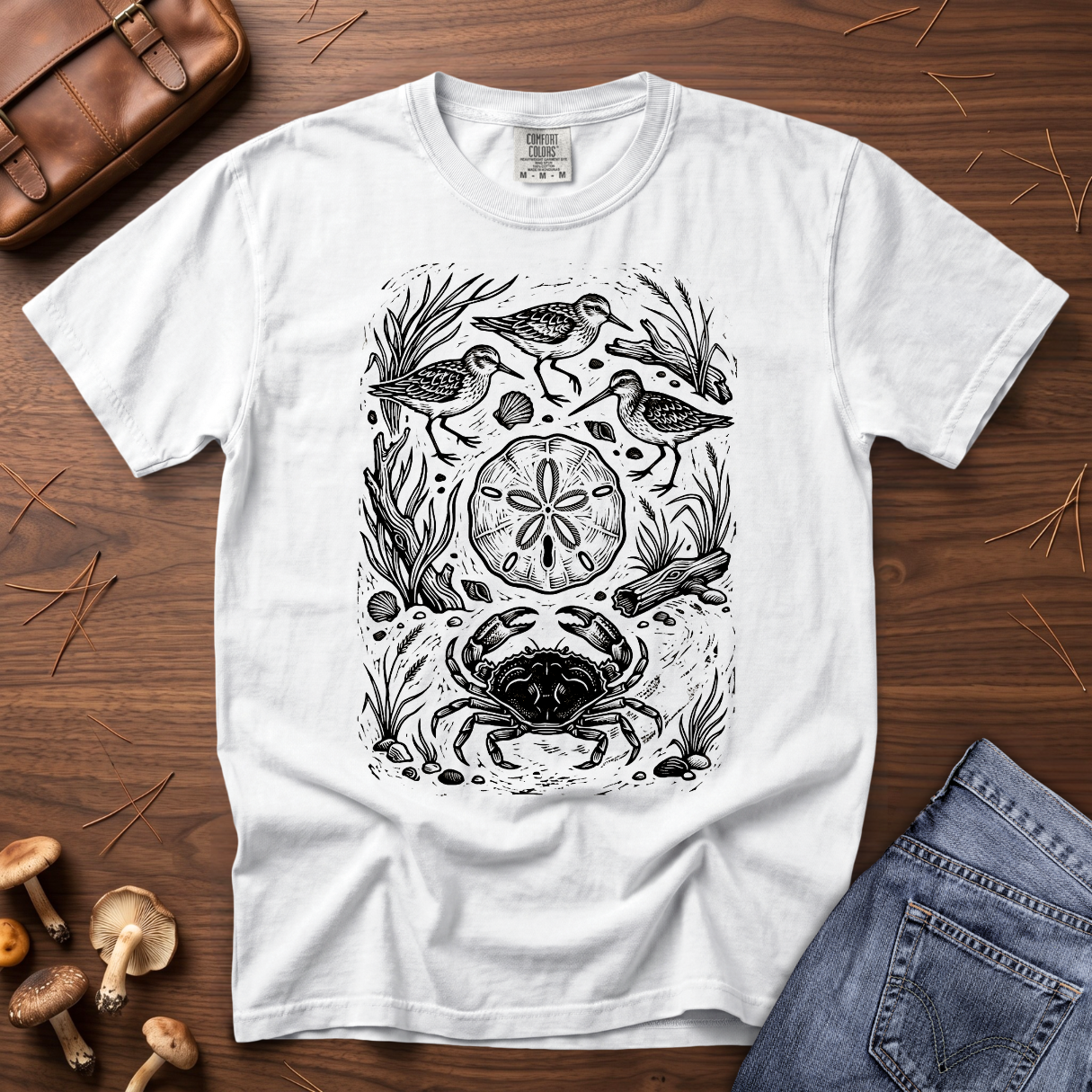 Crab and Sandpiper Shore T-Shirt